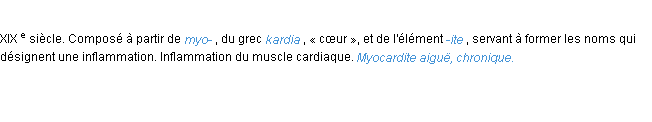 Définition myocardite ACAD 1986