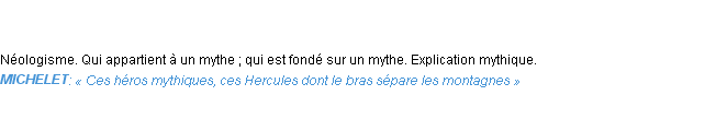 Définition mythique Emile Littré