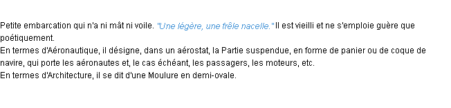 Définition nacelle ACAD 1932