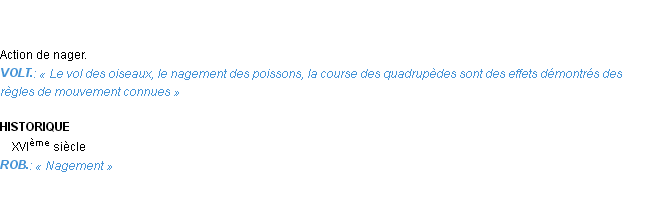 Définition nagement Emile Littré