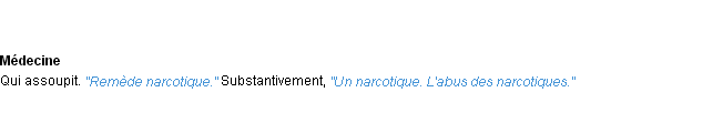 Définition narcotique ACAD 1932