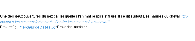 Définition naseau ACAD 1835