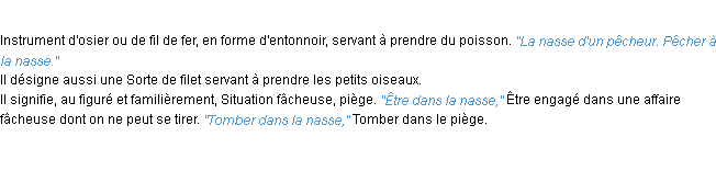 Définition nasse ACAD 1932