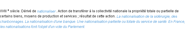 Définition nationalisation ACAD 1986