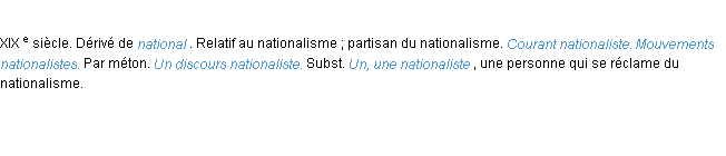 Définition nationaliste ACAD 1986