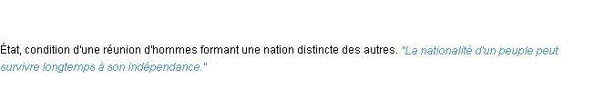 Définition nationalité ACAD 1835