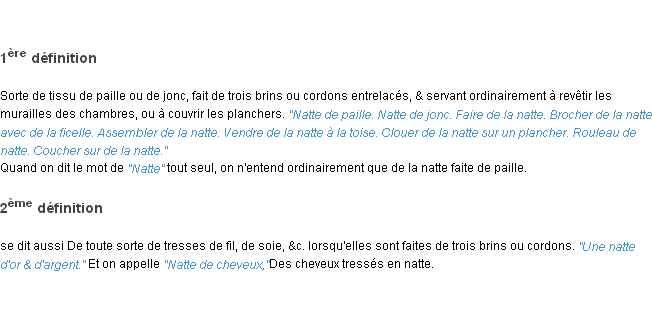 Définition natté ACAD 1762