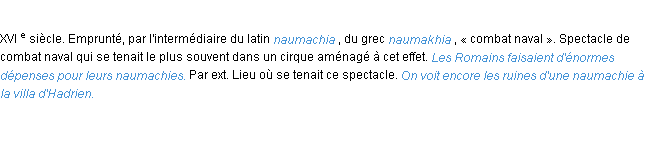 Définition naumachie ACAD 1986