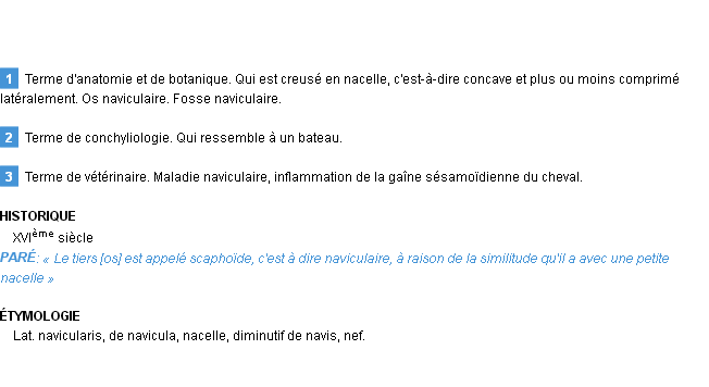 Définition naviculaire Emile Littré