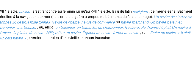 Définition navire ACAD 1986