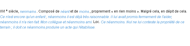 Définition néanmoins ACAD 1986