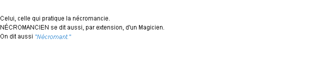 Définition nécromancien ACAD 1932