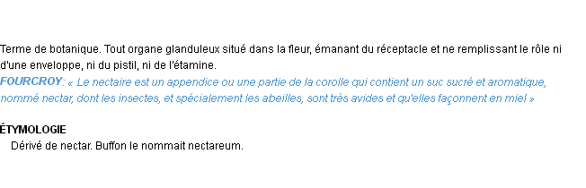 Définition nectaire Emile Littré