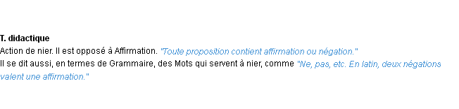 Définition négation ACAD 1932