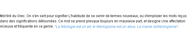 Définition néologisme ACAD 1798
