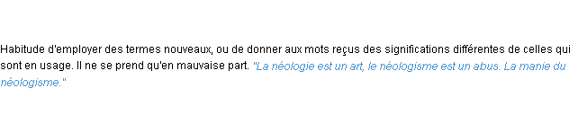 Définition néologisme ACAD 1835