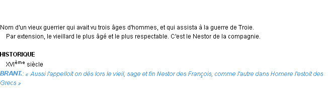 Définition nestor Emile Littré