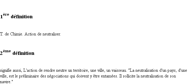 Définition neutralisation ACAD 1835