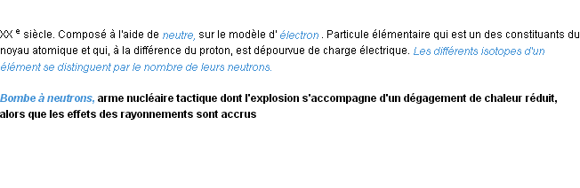 Définition neutron ACAD 1986