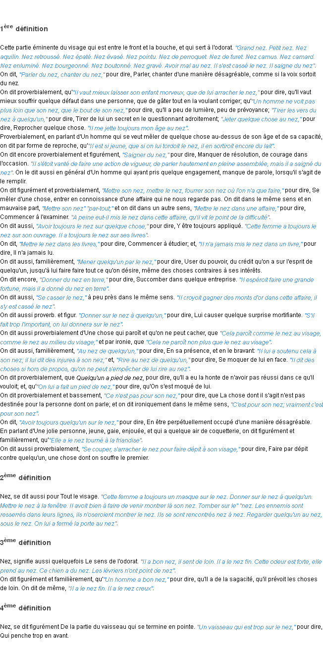Définition nez ACAD 1798
