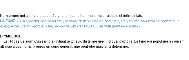 Définition nicaise Emile Littré