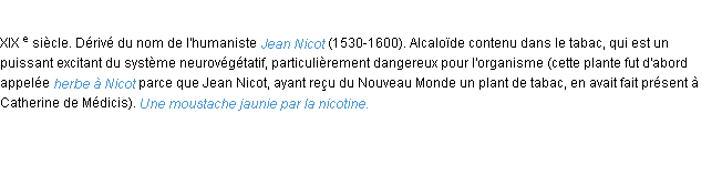 Définition nicotine ACAD 1986