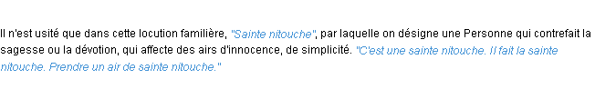 Définition nitouche ACAD 1932