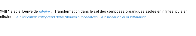 Définition nitrification ACAD 1986