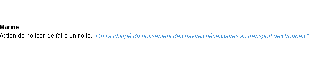 Définition nolisement ACAD 1932