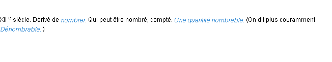 Définition nombrable ACAD 1986