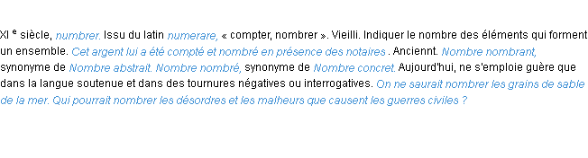 Définition nombrer ACAD 1986