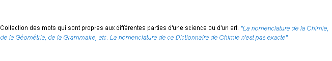 Définition nomenclature ACAD 1798