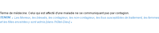 Définition non-contagieux Emile Littré