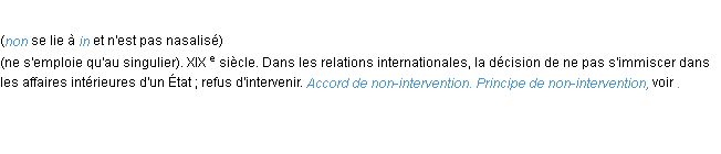 Définition non-intervention ACAD 1986