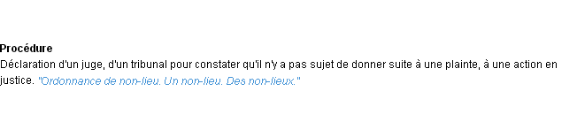 Définition non-lieu ACAD 1932