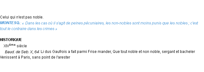 Définition non-noble Emile Littré