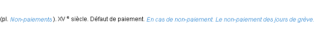 Définition non-paiement ACAD 1986