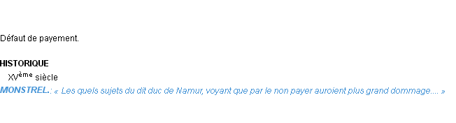 Définition non-payement Emile Littré