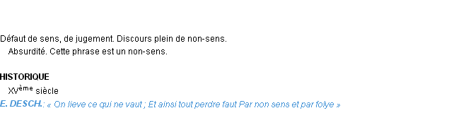 Définition non-sens Emile Littré