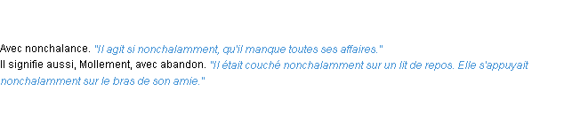 Définition nonchalamment ACAD 1835
