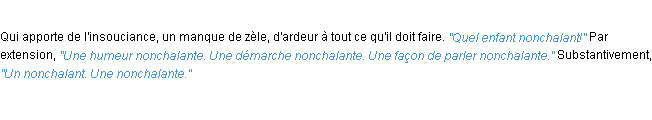 Définition nonchalant ACAD 1932