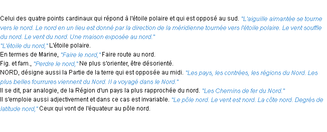 Définition nord ACAD 1932