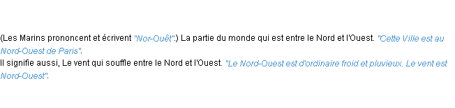 Définition nord-ouest ACAD 1798