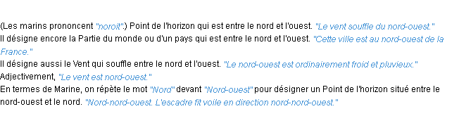 Définition nord-ouest ACAD 1932