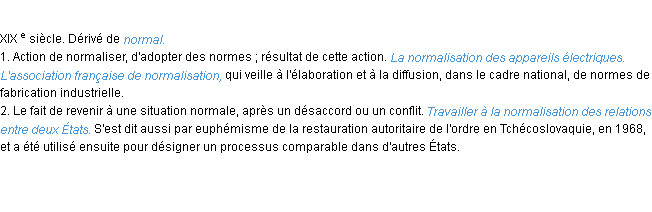 Définition normalisation ACAD 1986