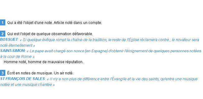 Définition noté Emile Littré