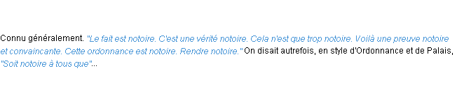 Définition notoire ACAD 1835