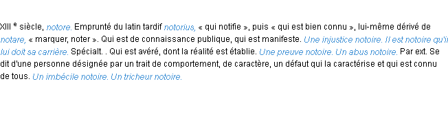 Définition notoire ACAD 1986