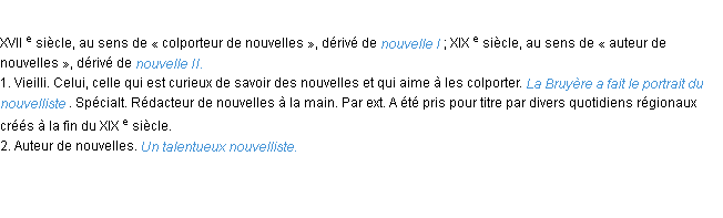 Définition nouvelliste ACAD 1986