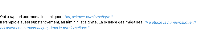 Définition numismatique ACAD 1835